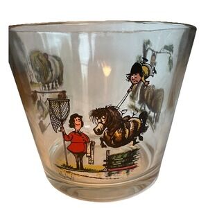 Vintage 1950's Norman Thelwell The Pony‎ Ice Bucket/Candy Dish Bowl Cartoon RARE